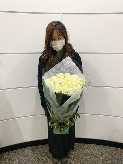 白バラの花束(ワンサイドタイプ)