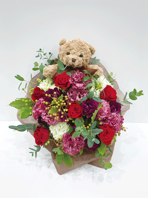 ぬいぐるみフラワーアレンジ 熊