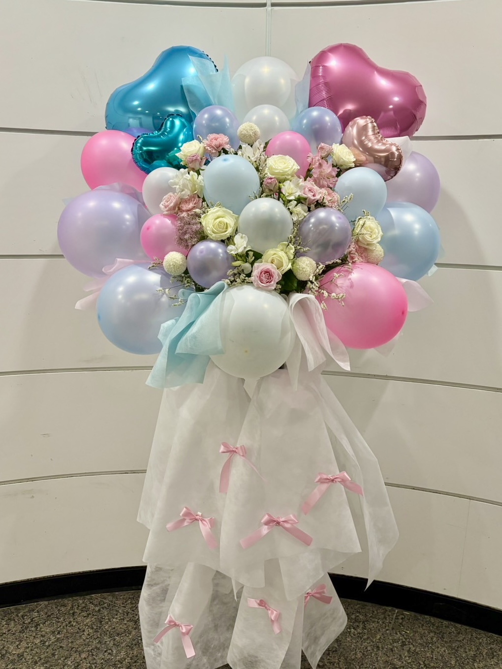 フリルリボンバルーンスタンド　パステル